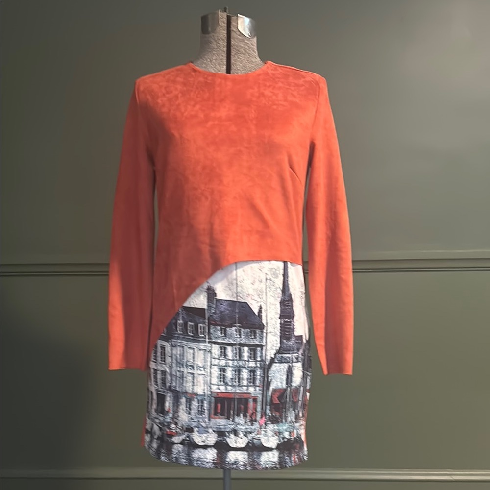 Super unique long sleeve shift dress with Europe picture